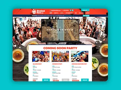 Event & Party Landing Page Design — Booking Website UI branding creative design digital product design event booking event website graphic design homepage landing landing page design layout design marketing modern modern design nightlife design party website professional ui design ui ux design web design