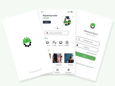 Handyman service - Mistri Online App handyman mistri online mobile app modern ui online repair ui uiux