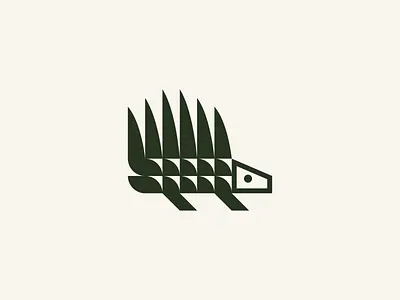 Porcupine animal logo brand branding design geometric animals graphic design logo logodesign logomark logos porcupine