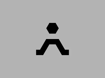 Anon abstract industrial letter letterform logo minimal modern monogram simple