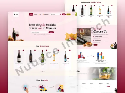 Drinks & Snacks Delivery — Ecommerce Landing Page UI age verification beer store bestsellers checkout flow delivery app driver app ecommerce website landing page liquor delivery location input on demand delivery product cards product catalog product listing responsive design search ui snacks delivery ui ux web app ui wine shop