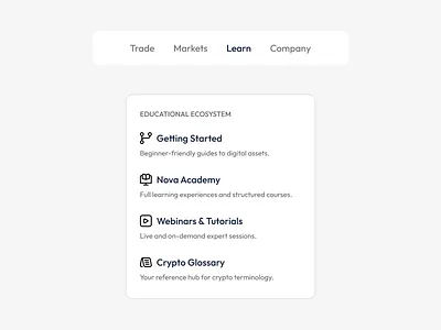 Clean navigation dropdown