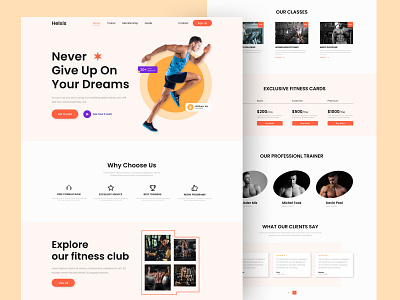 Fitness landing page best ui branding creative ui design design fitness design fitness landing page fitness ui gym home page landing page landing page design modern ui popular ui ux web webdesign website