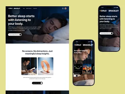 CIRLO Bracelet | Health Wearable Website & Landing Page UI branding design digitalproduct fitness tracker health fitness health tech healthcare healthtech landingpage marketingwebsite productdesign responsivedesign saas uidesign uiux uxdesign wearabletech webdesign website