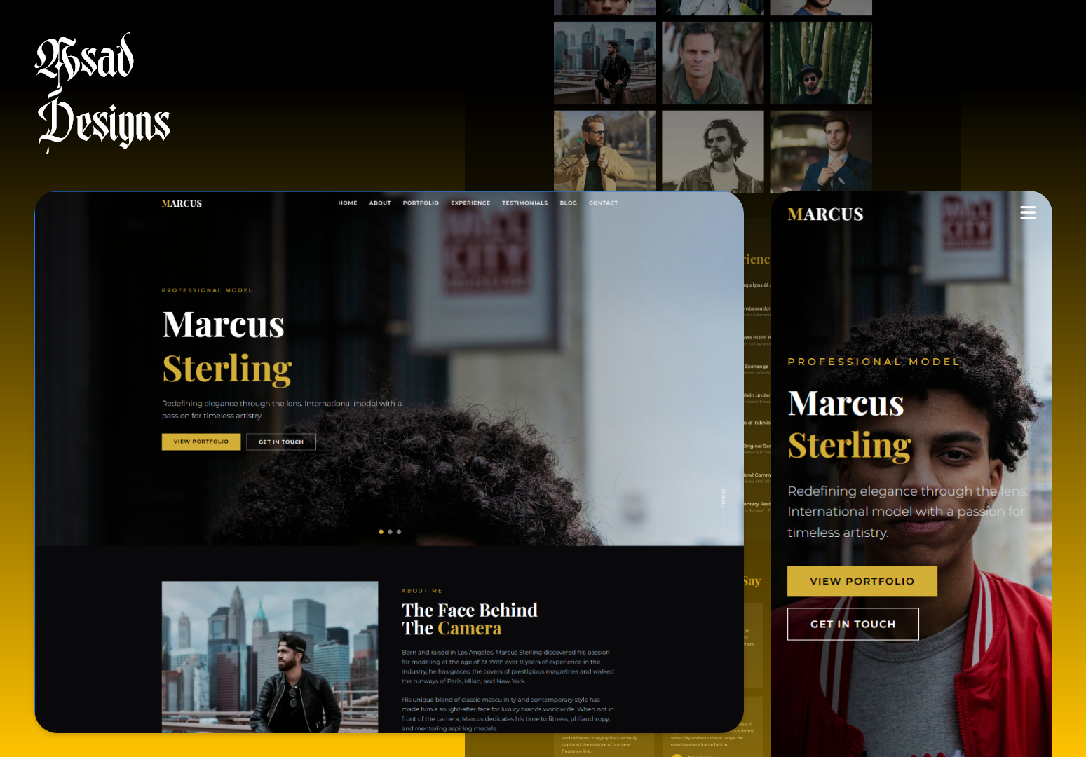 Modern Portfolio Website Design & Development clean design creative portfolio dark theme dark ui figma frontend design hero section landing page minimal website mobile responsive modern web design personal website portfolio website professional portfolio responsive design uiux design web design web designer website development website layout