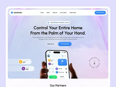 AI Smart Home Landing Page 3d animation graphic design ui