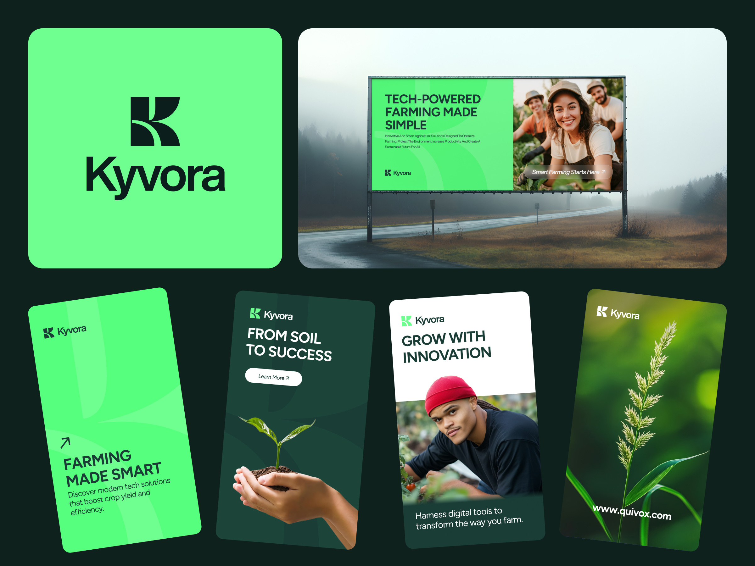 Kyvora - A Modern Farming Branding Design agri agri case study agri farming agri farming branding agri motion agritech brand design branding farming graphic design identity kyvora branding logo logo branding logo design poster design rebranding social media techwirpro