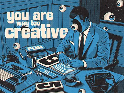 Do not waste your potential blue design figurative art illustration inspiration life motivation potential psychedelic retro surrealism typography vector vintage wisdom work