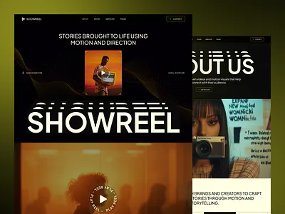 Video Agency Website Landing Page | Film Production UI creative agency film production landing page modern website motion design video agency web design website design