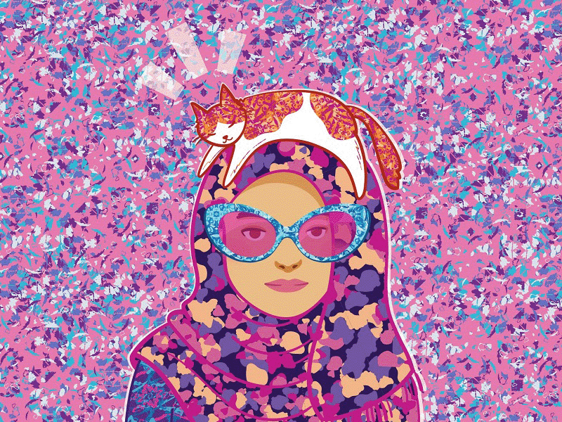 🌺🚀🐱🤸🪐🎧🎁‍🕶🚴🏻⭐️🍒✨ abstract branding cat colorful decorative doodle fabric fractal glasses graphic design hijab illustration indonesia organic ornament pattern design seamless pattern surface design vector