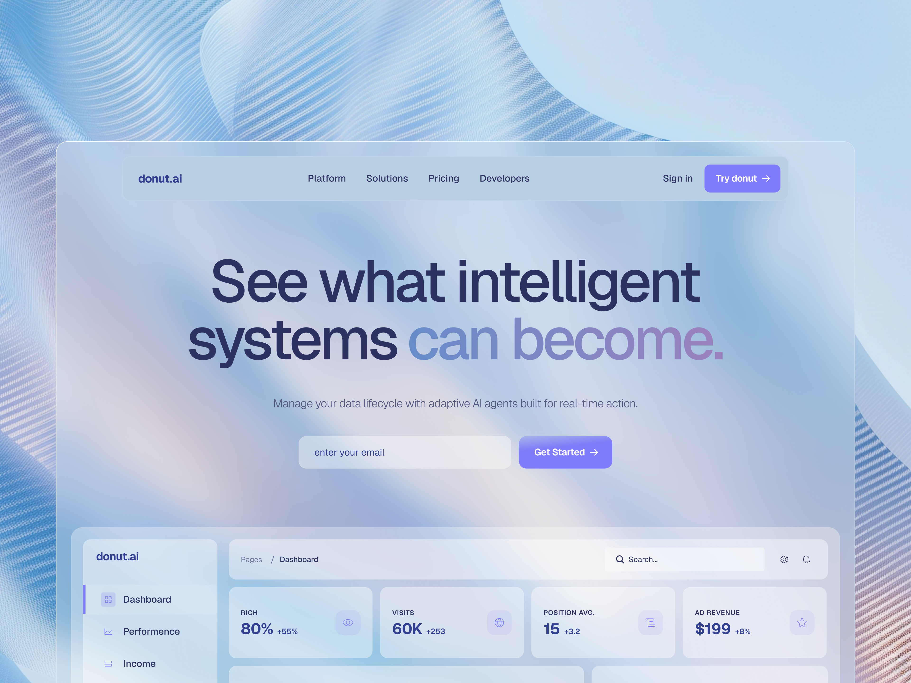 Example of AI Analytics Dashboard — Light UI