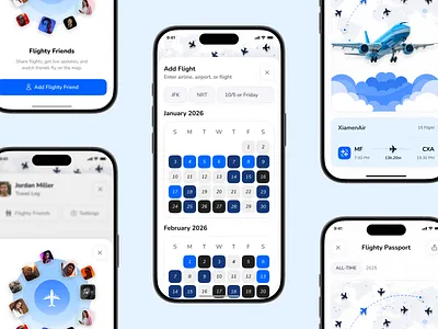 Flight Schedule Overview Mobile App advanced filter page ai powered travel app ai travel mobile app aitravel app design app interface application ui booking detail page bookingplatform calender flight tracker flightbooking journey plan modern app ui planner app schedule smarttravel ui ux