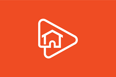 Play House Logo app branding building entertainment home icon logo media play real estate vector video