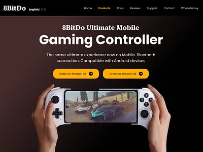 Landing page design for 8BitDo landing page design ui ux