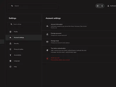 Settings screen design for a SaaS analytics app saas settings ui ux