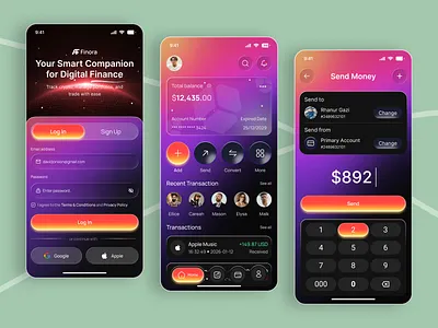 Finance Mobile App app ui b2b bank banking app clean emoney ewallet expenses finance finance app fintech ios mobile mobile banking money transfer online wallet payment saas startup transaction
