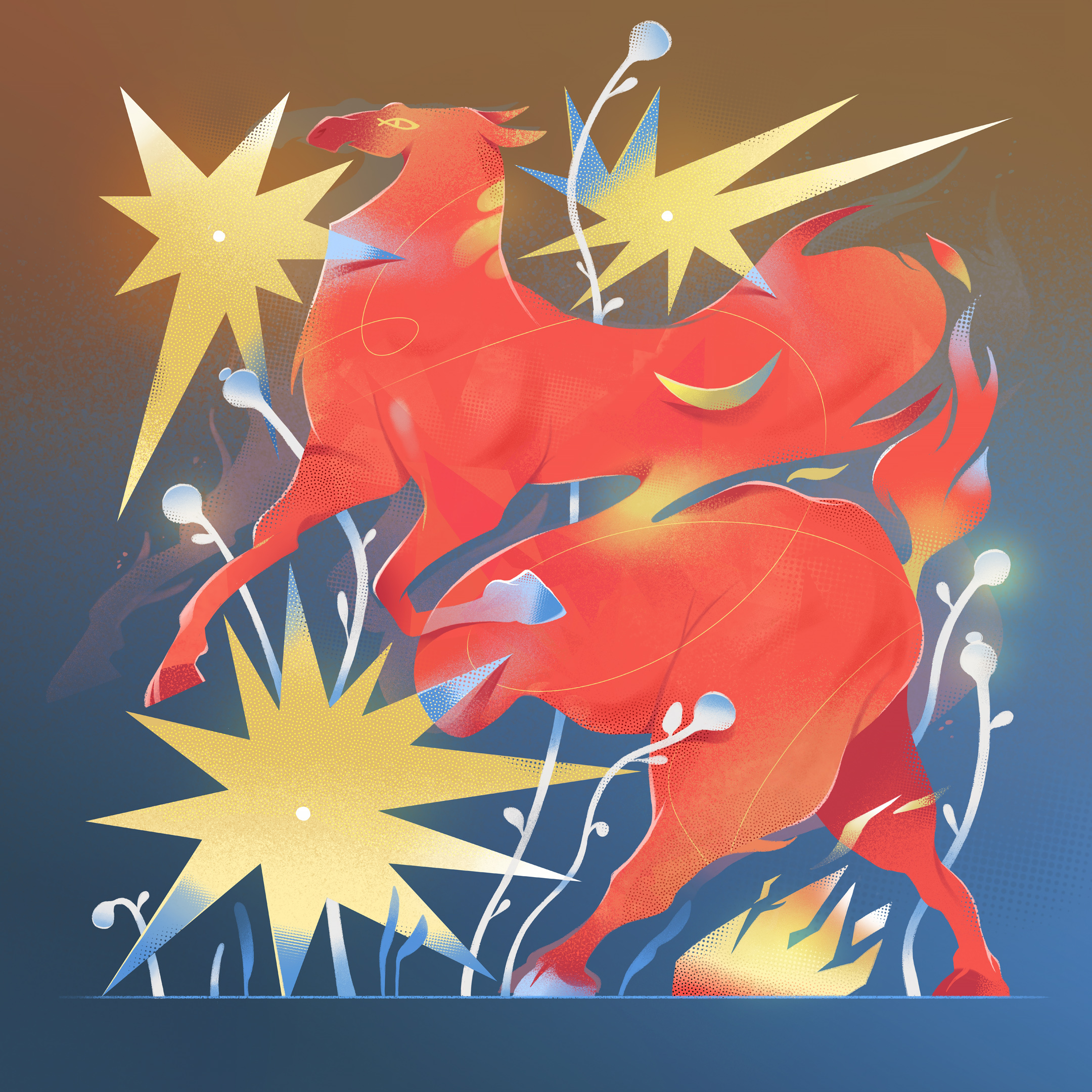 🔥🐎 2026 chinesenewyear drawing fire horse illustration