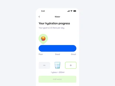 Hydration progress app screen animation app fitness motion graphics progress ui water