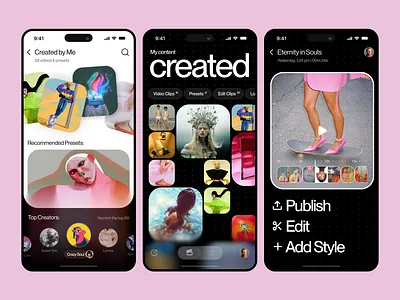 Short Video Meme Maker Mobile App Design ai video editor community app creative tool editing generative ai ios meme app mobile interface online video editor tool platform product design social app timeline editor tool ui video editor video maker video production video redactor app visual design