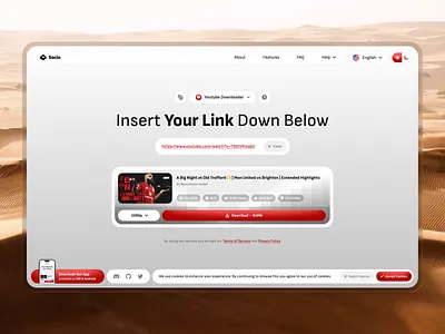 Socio Downloader - Website SaaS Design appdesign dashboard dashboard design design minimalist saas saas design simple ui ui design uiux uiux design ux ux design web web design webdesign website website design