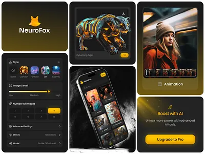 AI Image Generation & Creative App UI 3d 3d modelling ai app ai design app design character design creative tools creator tools design tool digital art futuristic generative ai image generation ios app mobile app mobile app design modern ui product design startup design ui elements