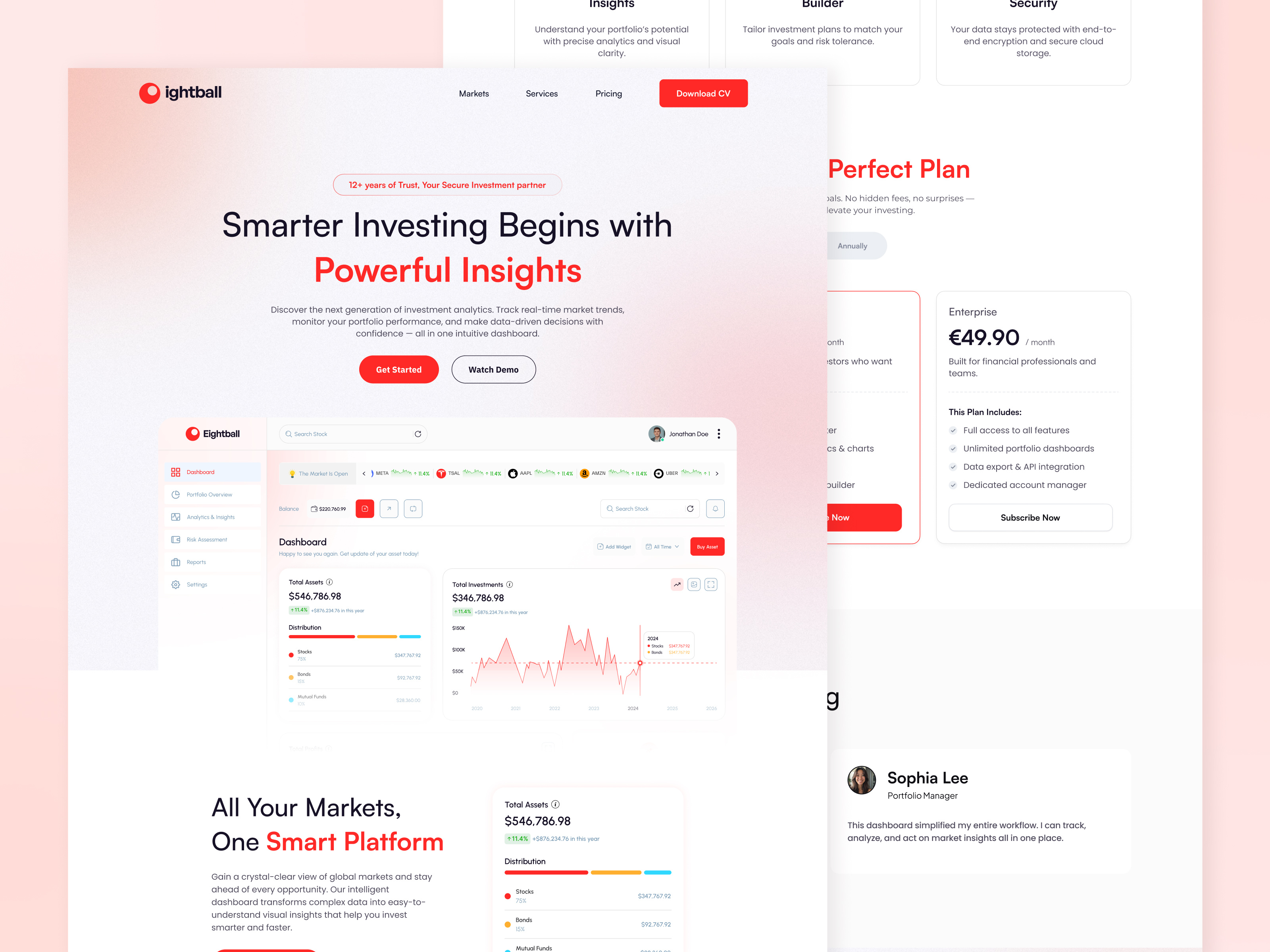 Example of Modern Website UI/UX Design (One Page)
