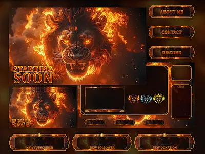 Inferno Lion Stream Overlay | Twitch Overlays animated pack stream animated screens kick overlay kick screens lion fire lion overlay lion twitch pack overlay overlay stream overlay twitch pack stream pack stream overlay stream design stream overlay stream overlays streams twitch twitch overlay