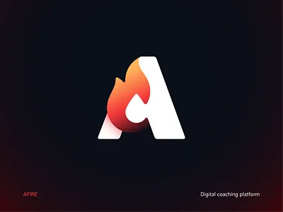 🔥 Afire Logo a logo branding coaching fire graphic design icon identity illustration letter logo logo design logotype monogram platform ui