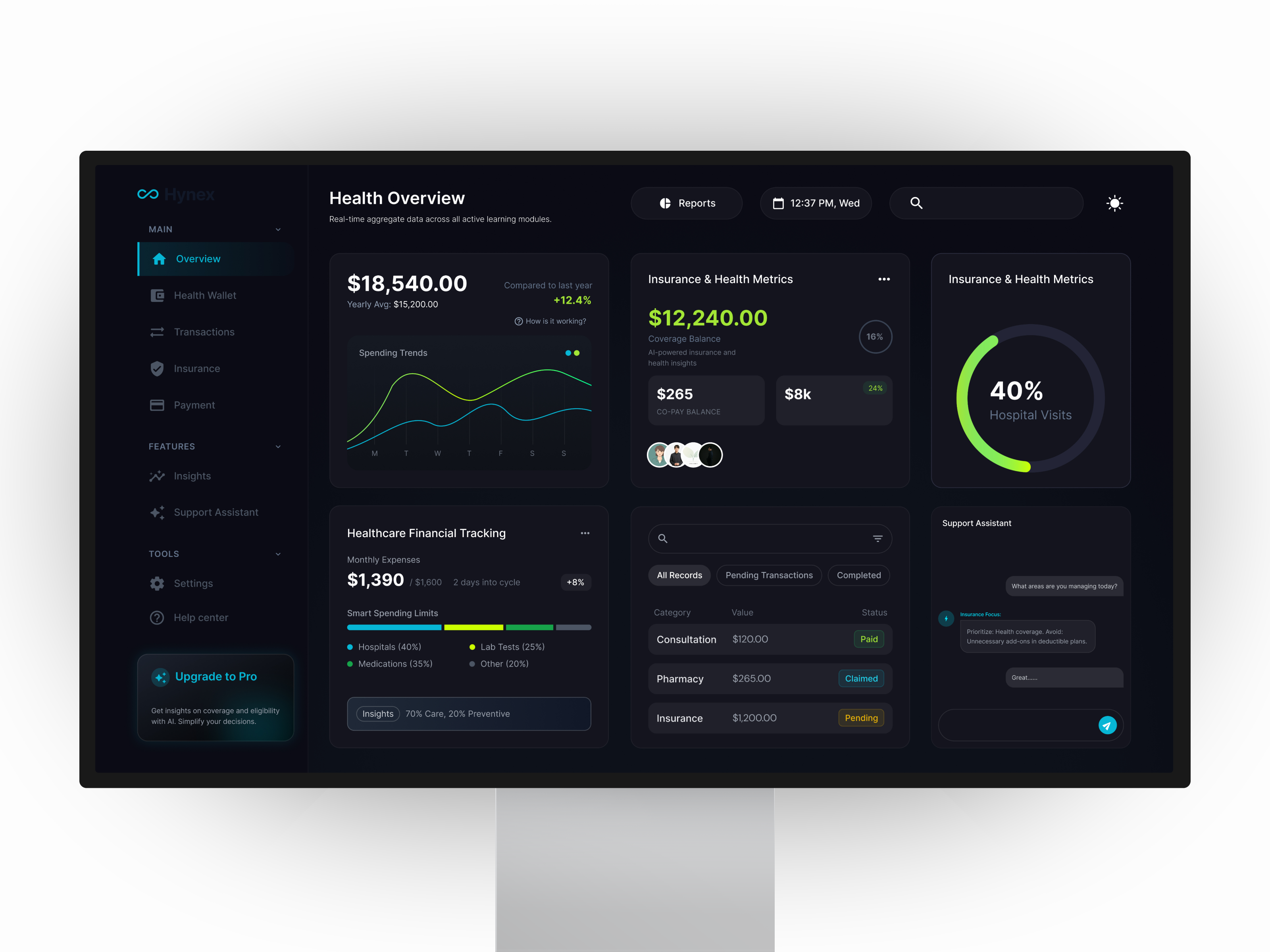Healthcare Dashboard Design admin panel ai assistant b2b darkmode dashboard fintech health health app health app design healthcare healthcare dashboard healthcare tools healthecare medical medicaldashboard medtech saas ui ui ux web dashboard