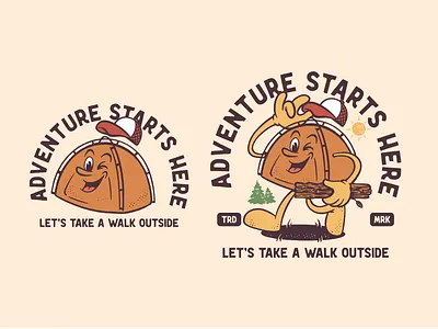 Adventure Starts Here Mascot branding design graphic design illustration logo mascot design mascot logo mountain nature vector