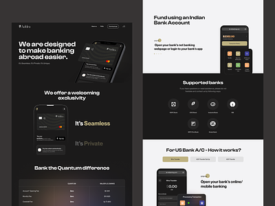 Aeldra Landing Page animation banking black and white branding design fintech graphic design icon landing page minimalist mobile payments ui web design website