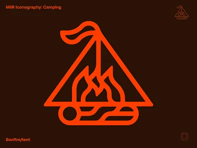 MiiR Camping icon bonfire camping crackle fire graphic design icon icon designer log logo logo designer miir nature nord outdoors smoke symbol tent wood