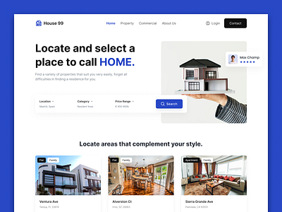 House Property - Landing Page bootstrap branding dark theme design home homepage house landing page minimal property property buy property sell ui uiux ux webite wordpress