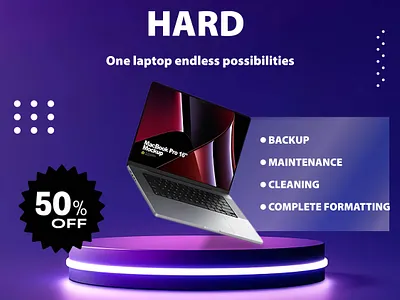 Laptop Design creative post digital branding graphic design laptop service minimalist modern design typography