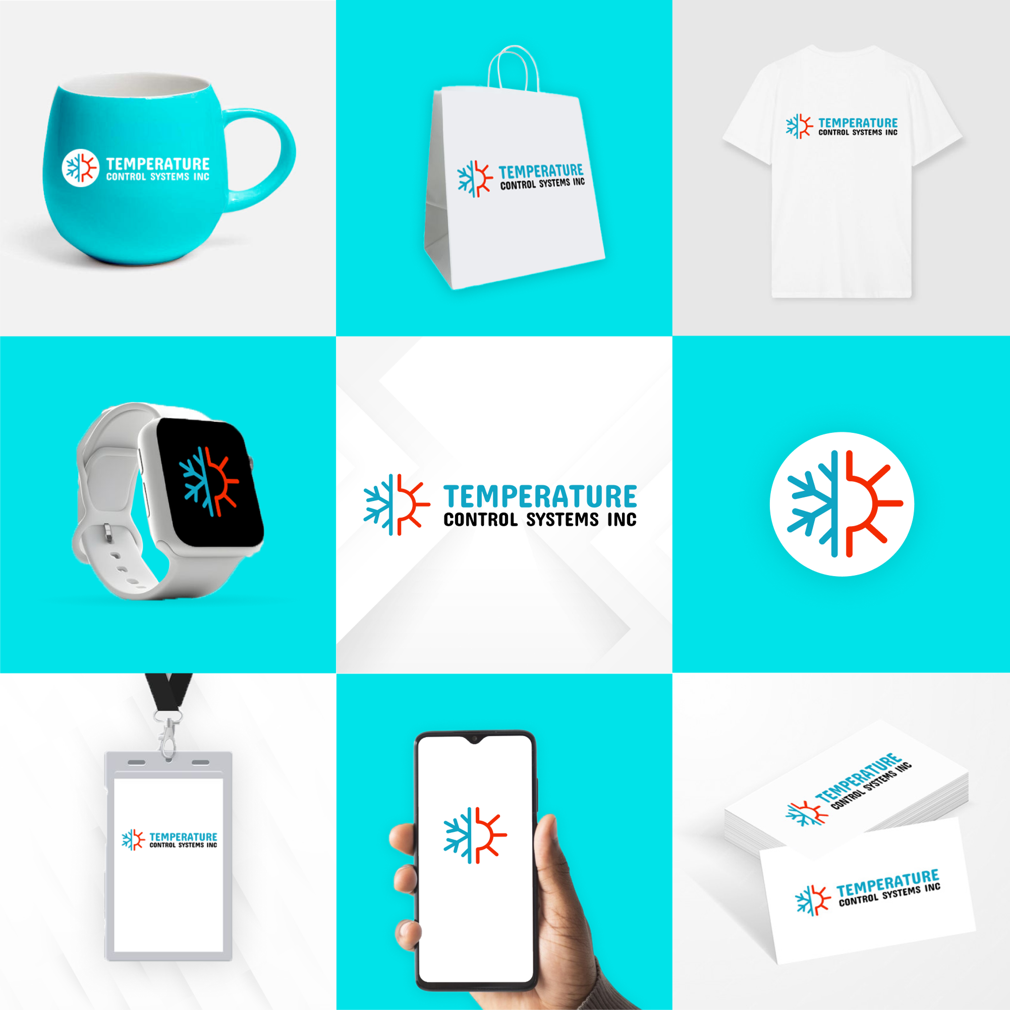 Temperature Control Systems Logo Branding brand identity brand mockup branding business branding corporate branding corporate identity figma graphic design illustrator logo branding logo design logo mockup minimal design modern branding packaging design photoshop t shirt mockup ui visual identity xd