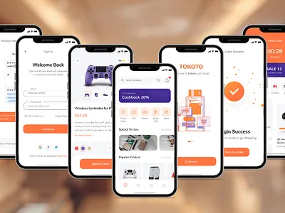 Flutter E-Commerce Application - TOKOTO android app application branding dart design developer e commerce flutter ios market mobile ui uxui