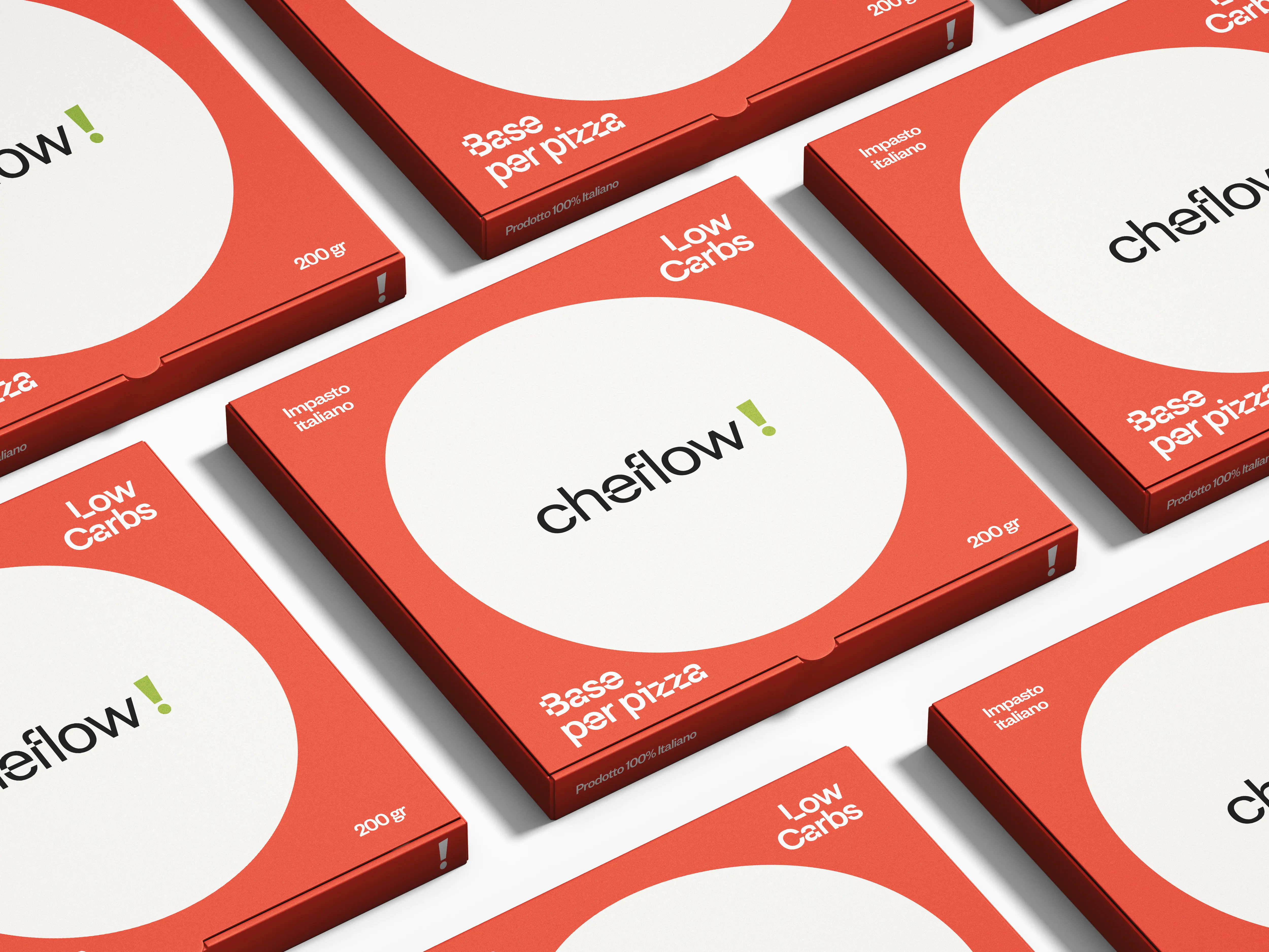 Cheflow! Low Carbs Pizza brand design brand identity branding food brand food graphic food packaging graphic design italian design italian food logo logo design logotype pizza typeface visual identity