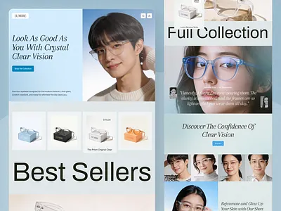 Minimal Eyewear E-Commerce Website brandwebsite cleanui digitaldesign ecommerce ecommercewebsite eyewear fashionwebsite glasses interface landingpage minimal minimaldesign modernui onlineshop productdesign uidesign uiux uxdesign webdesign websiteconcept