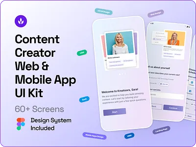 AI-Powered Content Creator Platform aiplatform appdesign cleandesign contentcreator crm dashboard designsystem figma mobileapp mobileui modernui onboarding purpledesign responsive saas socialmedia uidesign uikit webapp webdesign
