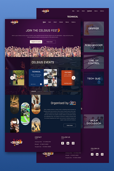 College Fest Website Design animation fest festival ui uidesign uidesigning website