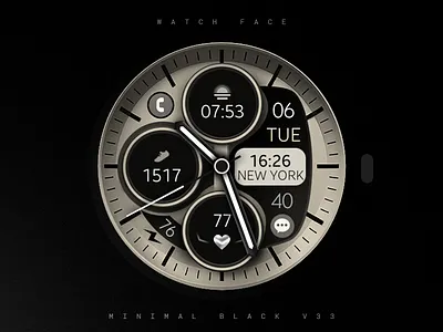 Modern Beige Analog Watch Face analog beige black cream design elegant google graphic design illustration modern samsung smartwatch technology ui watch watchface wear os