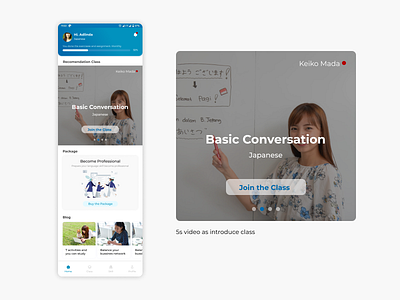 Language Course design education mobile app ui ux