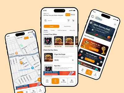 Golbite Mobile App Design app design food app glassmorphism mobile app restaurant app ui ui ux