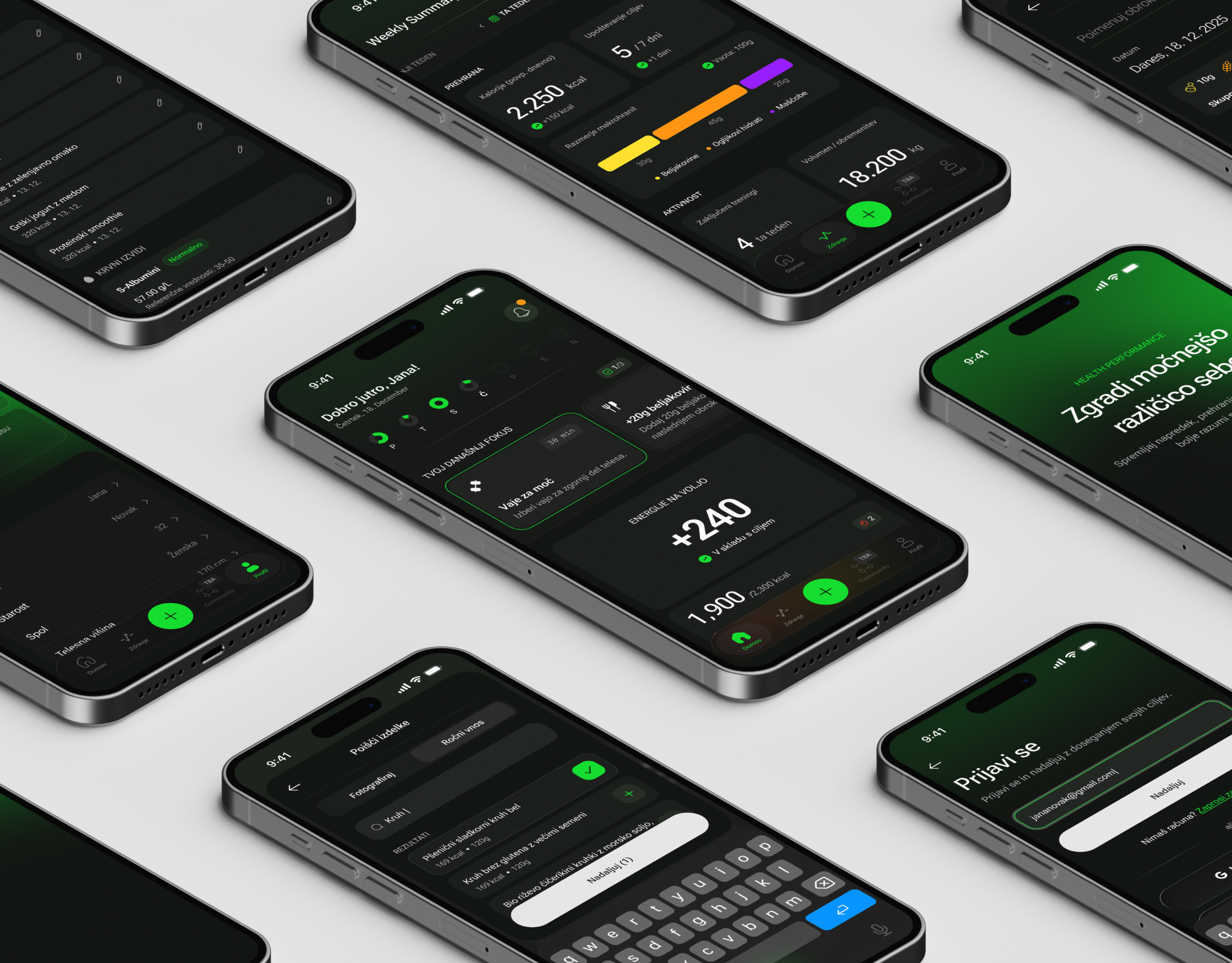 Health Performance App | UI/UX Design app design clean dashboard food log glass effect health ios26 lifestyle longevity modern performance product design run sport ui design user interface ux design