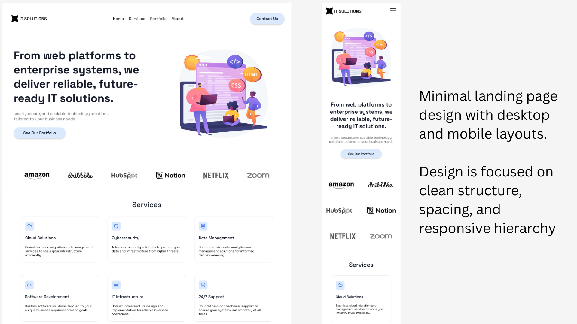 Responsive Landing Page Design desktop landing page mobile product design responsive ui ux
