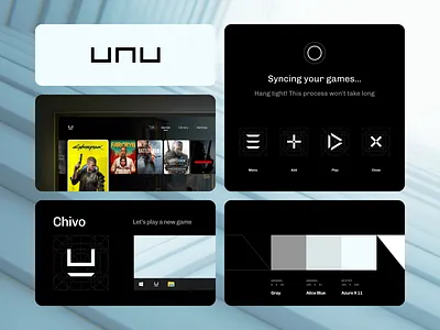 UNU UX/UI and Branding branding gaming graphic design logo tv ui