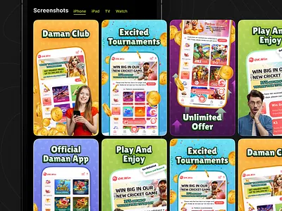 Screenshots for Playstore - Android App 2026design androiddesign appmarketing appstore availableforwork gamble gamblingapp iosdesign mobiledesign mobileui playstore screenshots trendydesign uidesign uiux