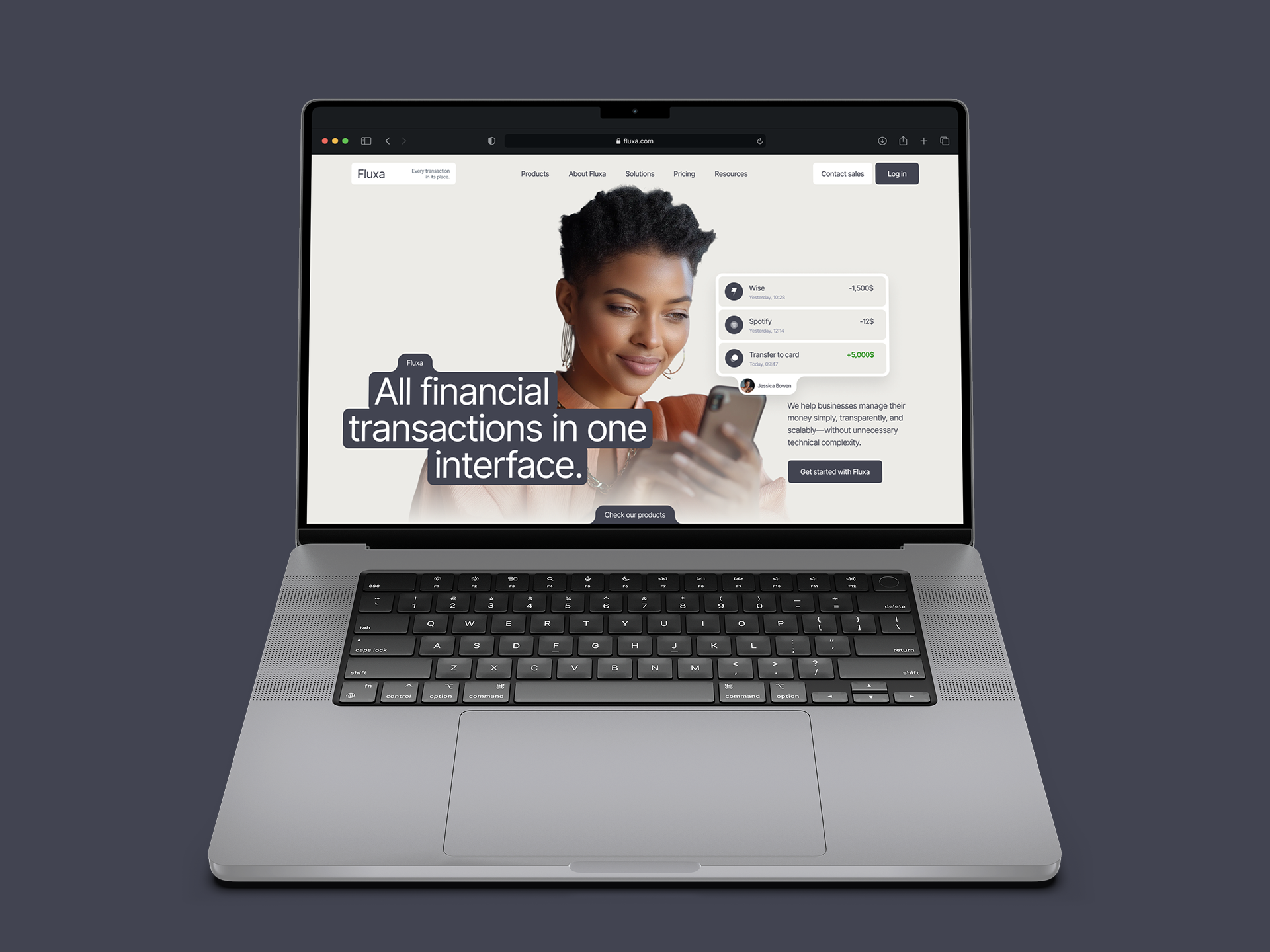 UI/UX Design for fintech Startup | Fluxa ai b2b design figma fintech landing page startup typography ui uiux ux visuals web design webflow website design