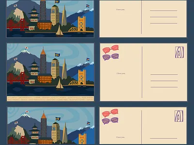 It starts with a postcard. anniversary illustration postcard
