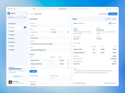 Monexa - Financial Management Dashboard [ Detail Invoice ] barly card clean dashboard design designer finance financial invoice management management invoice paypal ui uidesign uiux ux uxdesign web web app website